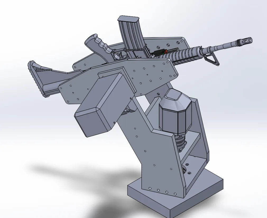 Turret v2 CAD, side view